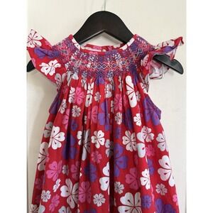Lolly Wolly Doodle Floral Hawaiian Vacation Smocked Long Dress Girls Sz 5 $100
